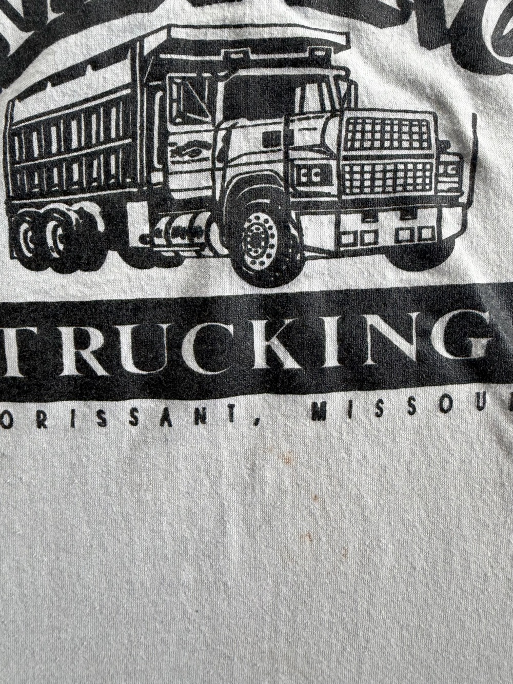 Vintage 80s Men’s Mannino Trucking Company Gray T-shirt - Picture 3 of 5